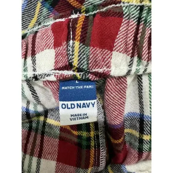 Old Navy Plaid Flannel Drawstring Cotton Pajama Pants- Size Large - Picture 4 of 7